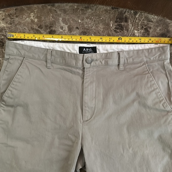 A.P.C. Pants Mens 33 Chino Casual Flat Front Straight Slim Beige - Picture 8 of 9